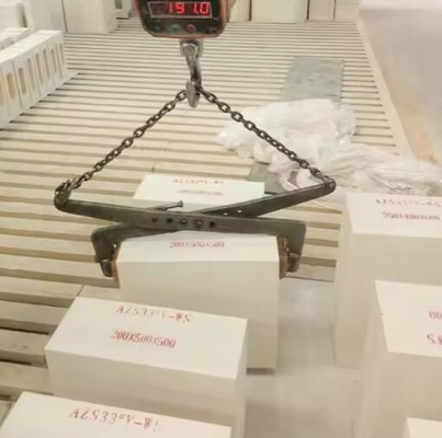 고온 합성 주사 벽돌 불소연 지르코니아 코룬드 벽돌 AZS-41, AZS-36, AZS-33 유리 오븐
