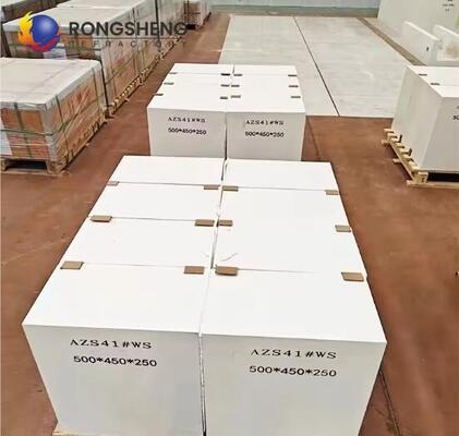 Rongsheng Refractory AZS Brick 33# 36# 41# Zirconia Corundum Fused Cast Azs Block For Glass Industry Kiln