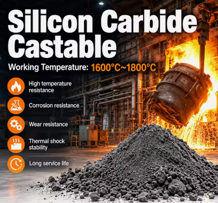 고온 실리콘 탄화탄소 Castable SiC 불소연 Castable 강철 오븐 보일러 및 산업 오븐 배열